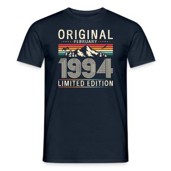 30. Geburtstag Original Februar Jahrgang 1994 - Männer T-Shirt - Navy - Vorne - AI Model Male 178 light (178cm)