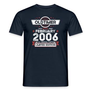 18. Geburtstag Oldtimer Februar Jahrgang 2006 - Männer T-Shirt - Navy - Vorne - AI Model Male 178 light (178cm)