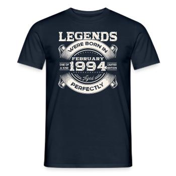 30. Geburtstag Original Februar Jahrgang 1994 - Männer T-Shirt - Navy - Vorne - AI Model Male 178 light (178cm)