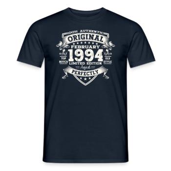30. Geburtstag Original Februar Jahrgang 1994 - Männer T-Shirt - Navy - Vorne - AI Model Male 178 light (178cm)