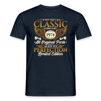 50th Birthday Classic Car February Vintage 1974 - Men's T-Shirt - navy - Front - AI Model Male 178 light (178cm)