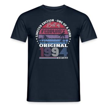 30e anniversaire mari février Vintage 1994 Original - T-shirt homme - marine - Devant - AI Model Male 178 light (178cm)