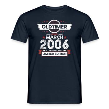 18. Geburtstag Oldtimer März Jahrgang 2006 - Männer T-Shirt - Navy - Vorne - AI Model Male 178 light (178cm)