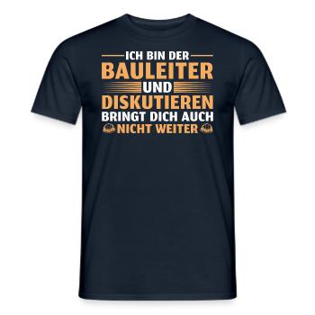 Bauleitung Hausbau Bauleiter - Männer T-Shirt - Navy - Vorne - AI Model Male 178 light (178cm)