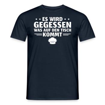 Kochen Es wird gegessen Hobbykoch - Männer T-Shirt - Navy - Vorne - AI Model Male 178 light (178cm)