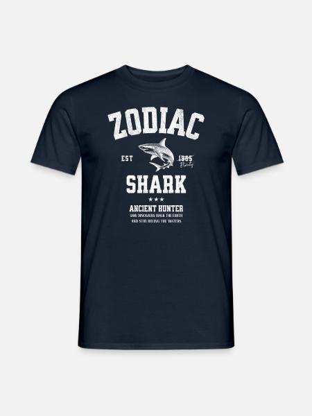 "Zodiac Sign Shark" - Men's T-Shirt - navy