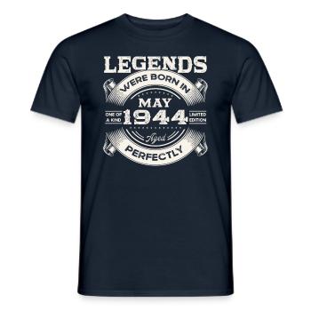 Mai 1944 Millésime 1944 Anniversaire 1944 Légende 44 - T-shirt homme - marine - Devant - AI Model Male 178 light (178cm)