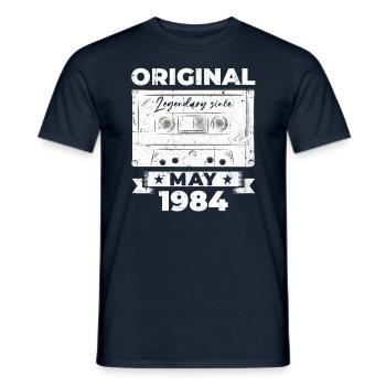 Geburtstag 1984 Mai 1984 Jahrgang 1984 Legende 84 - Männer T-Shirt - Navy - Vorne - AI Model Male 178 light (178cm)