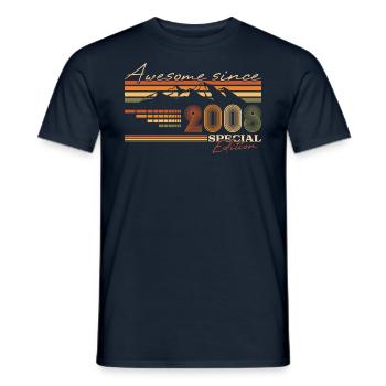 16. Geburtstag Berge Jahrgang 2008 Geschenk - Männer T-Shirt - Navy - Vorne - AI Model Male 178 light (178cm)
