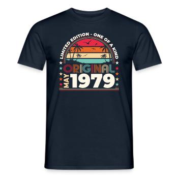 Geburtstag 1979 Mai 1979 Jahrgang 1979 Legende 79 - Männer T-Shirt - Navy - Vorne - AI Model Male 178 light (178cm)