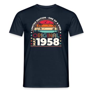Original May 1958 Vintage 1958 Birthday 1958 - Men's T-Shirt - navy - Front - AI Model Male 178 light (178cm)