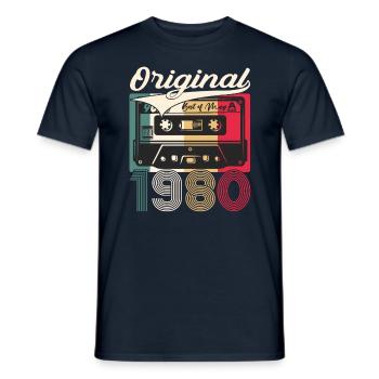 Best of May 1980 Vintage 1980's Birthday 1980 - Men's T-Shirt - navy - Front - AI Model Male 178 light (178cm)