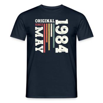 Original May 1984 Vintage 1984 Birthday 1984 - Men's T-Shirt - navy - Front - AI Model Male 178 light (178cm)