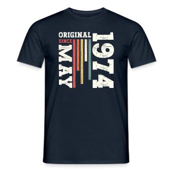 Original Mai 1974 Millésime 1974 Anniversaire 1974 - T-shirt homme - marine - Devant - AI Model Male 178 light (178cm)