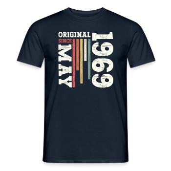 Original Mai 1969 Millésime 1969 Anniversaire 1969 - T-shirt homme - marine - Devant - AI Model Male 178 light (178cm)