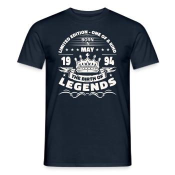 Legend May 1994 Vintage 1994 Birthday 1994 - Men's T-Shirt - navy - Front - AI Model Male 178 light (178cm)