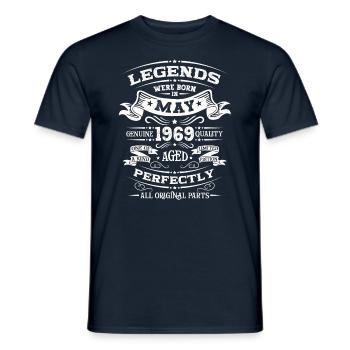 Légendaire Mai 1969 Millésime 1969 Anniversaire 1969 - T-shirt homme - marine - Devant - AI Model Male 178 light (178cm)