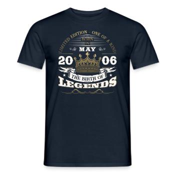 Légende Mai 2006 Millésime 2006 Anniversaire 2006 - T-shirt homme - marine - Devant - AI Model Male 178 light (178cm)