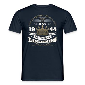 Legend May 1944 Born 1944 Birthday 1944 - Men's T-Shirt - navy - Front - AI Model Male 178 light (178cm)
