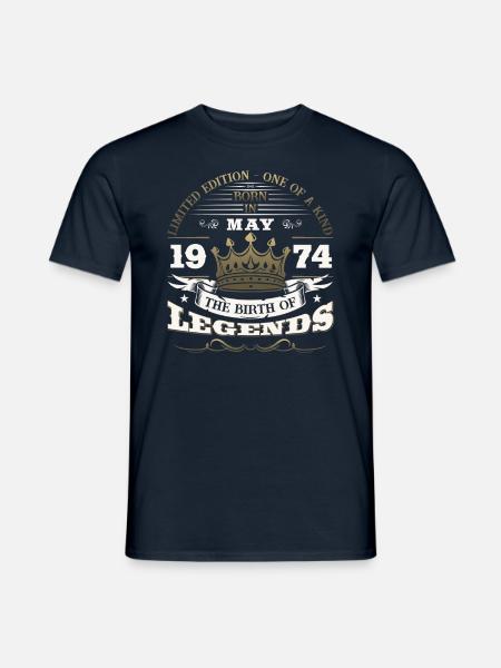 Original May 1974 Vintage 1974 Birthday 1974 - Men's T-Shirt - navy