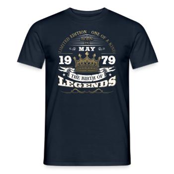 Original May 1979 Vintage 1979 Birthday 1979 - Men's T-Shirt - navy - Front - AI Model Male 178 light (178cm)