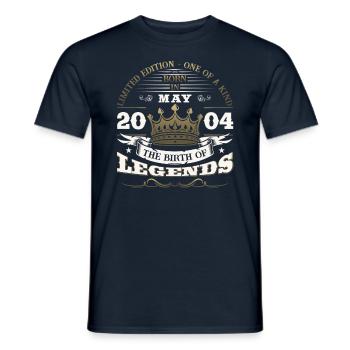 Legende Mai 2004 Jahrgang 2004 Geburtstag 2004 - Männer T-Shirt - Navy - Vorne - AI Model Male 178 light (178cm)