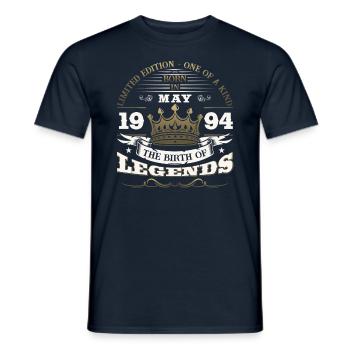 Legend May 1994 Vintage 1994 Birthday 1994 - Men's T-Shirt - navy - Front - AI Model Male 178 light (178cm)
