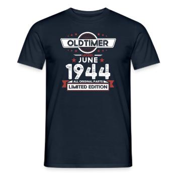 Vintage June 1944 Vintage 1944 Birthday 1944 - Men's T-Shirt - navy - Front - AI Model Male 178 light (178cm)