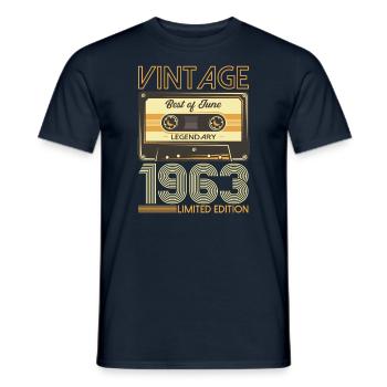 Best of Juni 1963 Jahrgang 1963 61. Geburtstag 63 - Männer T-Shirt - Navy - Vorne - AI Model Male 178 light (178cm)