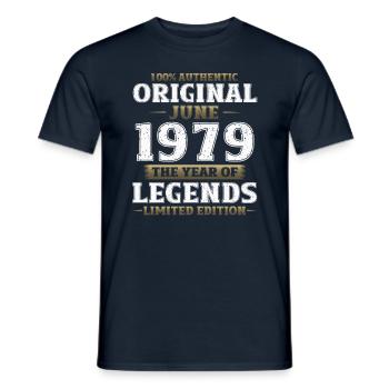 Original June 1979 Vintage 1979 Birthday 1979 - Men's T-Shirt - navy - Front - AI Model Male 178 light (178cm)