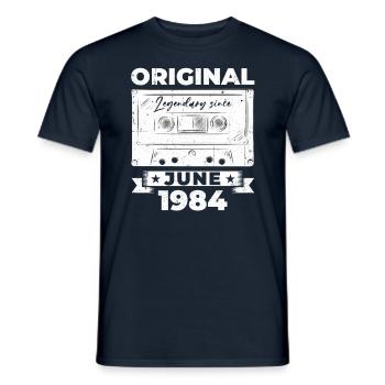 Cassette June 1984 Vintage 1984 Birthday 1984 - Men's T-Shirt - navy - Front - AI Model Male 178 light (178cm)