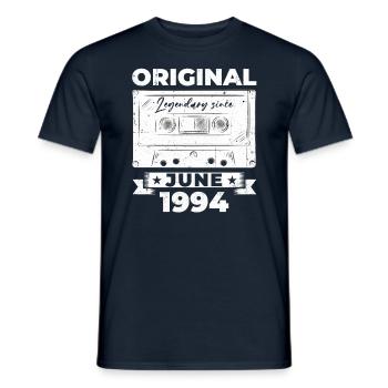 Cassette June 1994 Vintage 1994 Birthday 1994 - Men's T-Shirt - navy - Front - AI Model Male 178 light (178cm)