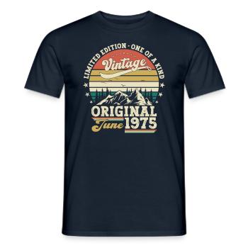 Original Juin 1975 Millésime 1975 Anniversaire 1975 - T-shirt homme - marine - Devant - AI Model Male 178 light (178cm)