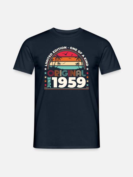 Original Juni 1959 Jahrgang 1959 Geburtstag 1959 - Männer T-Shirt - Navy