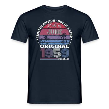 Original Juin 1959 Millésime 1959 Anniversaire 1959 - T-shirt homme - marine - Devant - AI Model Male 178 light (178cm)