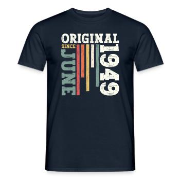 Légende Juin 1949 Millésime 1949 Anniversaire 1949 - T-shirt homme - marine - Devant - AI Model Male 178 light (178cm)