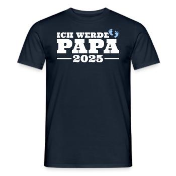 Ich werde Papa 2025 - Männer T-Shirt - Navy - Vorne - AI Model Male 178 light (178cm)