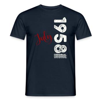 66th Birthday Original July 1958 Born 1958 - Men's T-Shirt - navy - Front - AI Model Male 178 light (178cm)