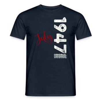 77th Birthday Original July 1947 Born 1947 - Men's T-Shirt - navy - Front - AI Model Male 178 light (178cm)