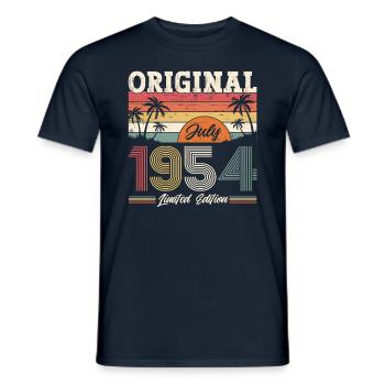 70ème Anniversaire Original 1954 Millésime 1954 - T-shirt homme - marine - Devant - AI Model Male 178 light (178cm)