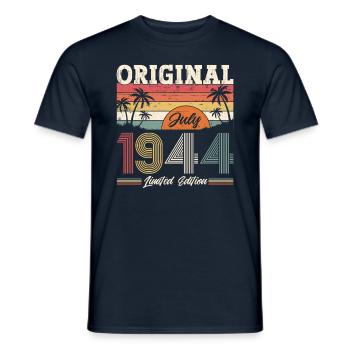 80th Birthday Original June 1944 Born 1944 - Men's T-Shirt - navy - Front - AI Model Male 178 light (178cm)