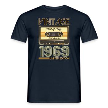 55. Geburtstag Kassette Juli 1969 Jahrgang 1969 - Männer T-Shirt - Navy - Vorne - AI Model Male 178 light (178cm)