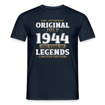80e anniversaire Original juillet 1944 Né en 1944 - T-shirt homme - marine - Devant - AI Model Male 178 light (178cm)