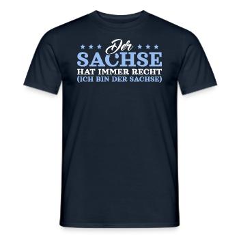 Sächsischer Dialekt Sachse - Männer T-Shirt - Navy - Vorne - AI Model Male 178 light (178cm)