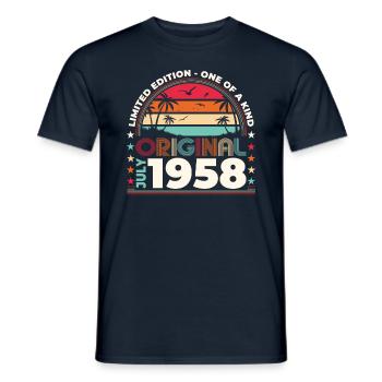 Original 1958 Vintage 1958 Birthday 1958 - Men's T-Shirt - navy - Front - AI Model Male 178 light (178cm)