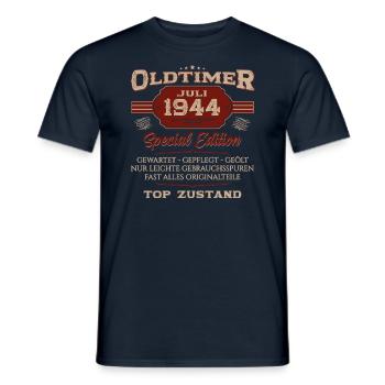 80ème Anniversaire Classique Juillet 1944 Millésime 1944 - T-shirt homme - marine - Devant - AI Model Male 178 light (178cm)