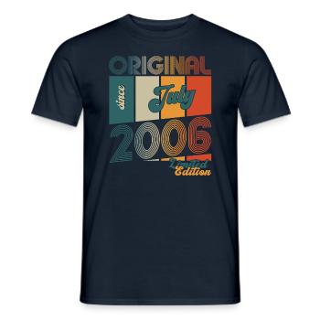 18ème anniversaire Original Juillet 2006 Millésime 2006 - T-shirt homme - marine - Devant - AI Model Male 178 light (178cm)