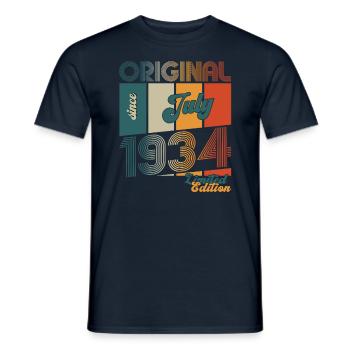90th Birthday Original July 1934 Born 1934 - Men's T-Shirt - navy - Front - AI Model Male 178 light (178cm)
