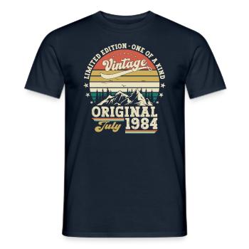 40th Birthday Original July 1984 Vintage 1984 - Men's T-Shirt - navy - Front - AI Model Male 178 light (178cm)