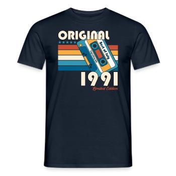 33. Geburtstag Kassette Juli 1991 Jahrgang 1991 - Männer T-Shirt - Navy - Vorne - AI Model Male 178 light (178cm)